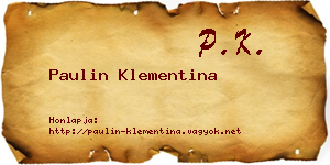 Paulin Klementina névjegykártya